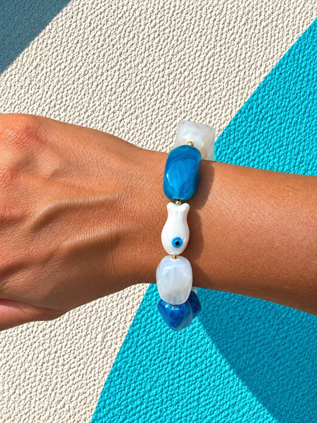Bracelet Méditerranée – Perles XXL & Breloques
