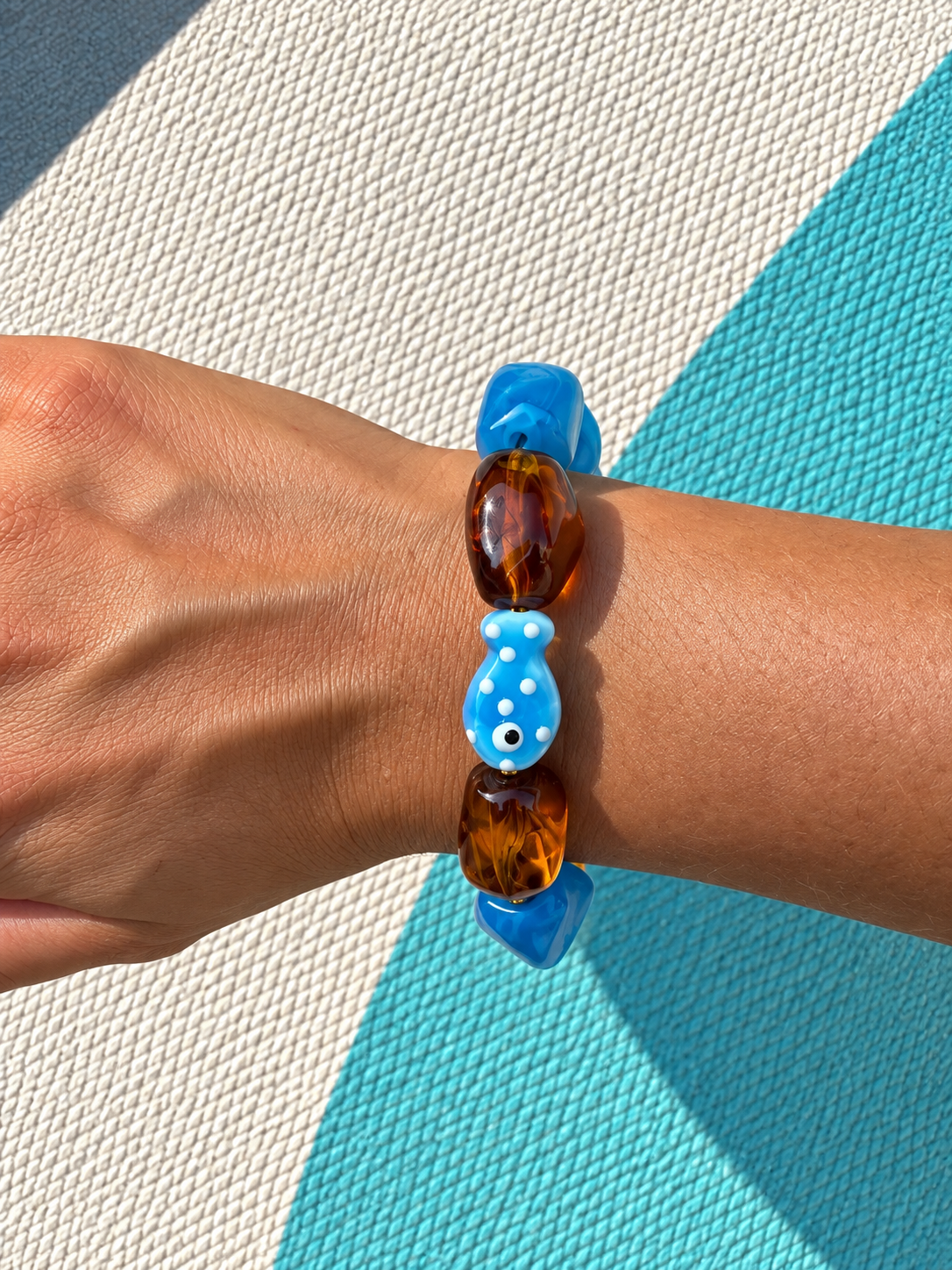 Bracelet Méditerranée – Perles XXL & Breloques