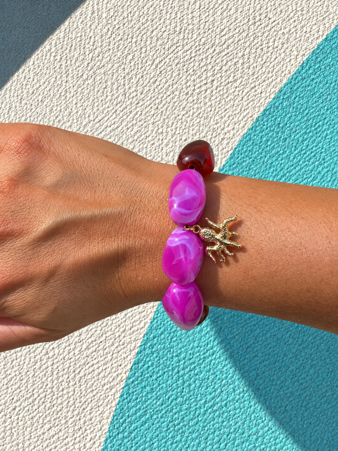 Bracelet Méditerranée – Perles XXL & Breloques