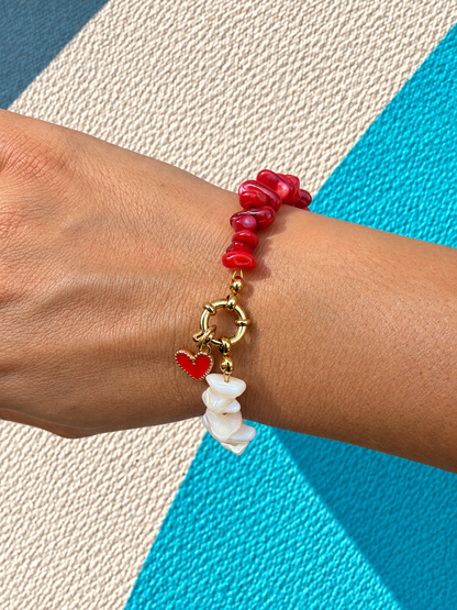 Bracelet « Cœur Corail »