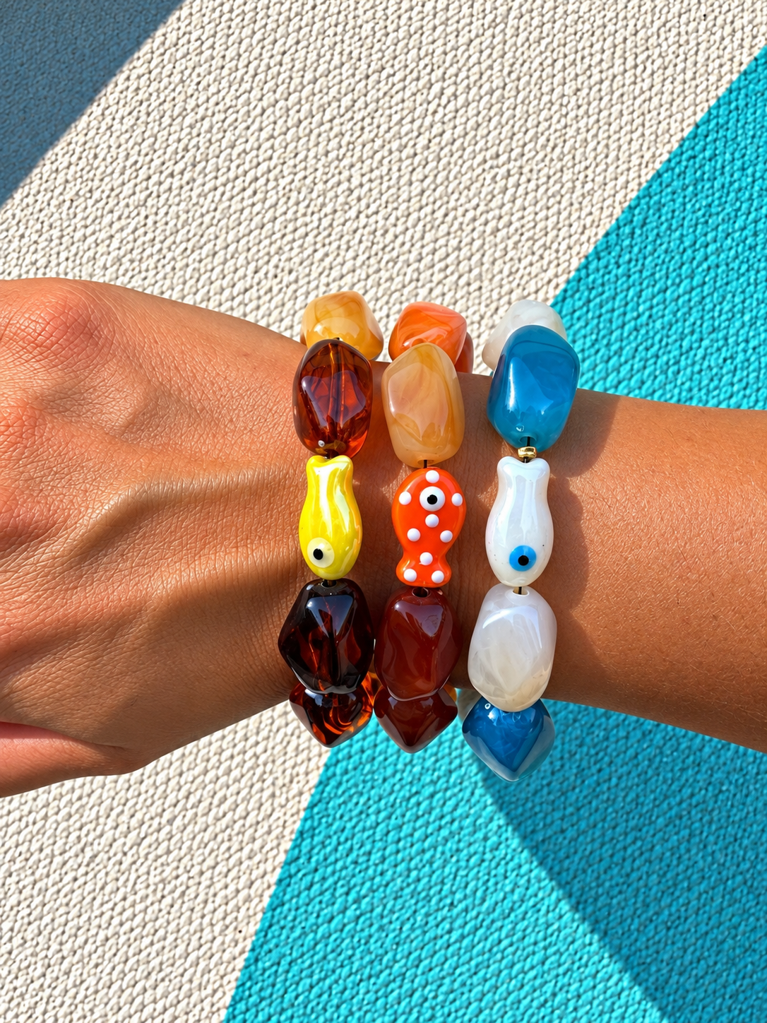 Bracelet Méditerranée – Perles XXL & Breloques
