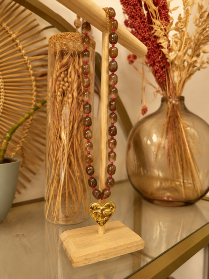 Collier Cœur Ambre