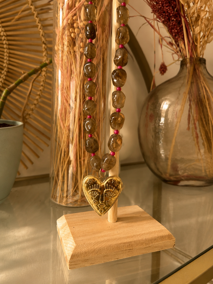 Collier Cœur Ambre