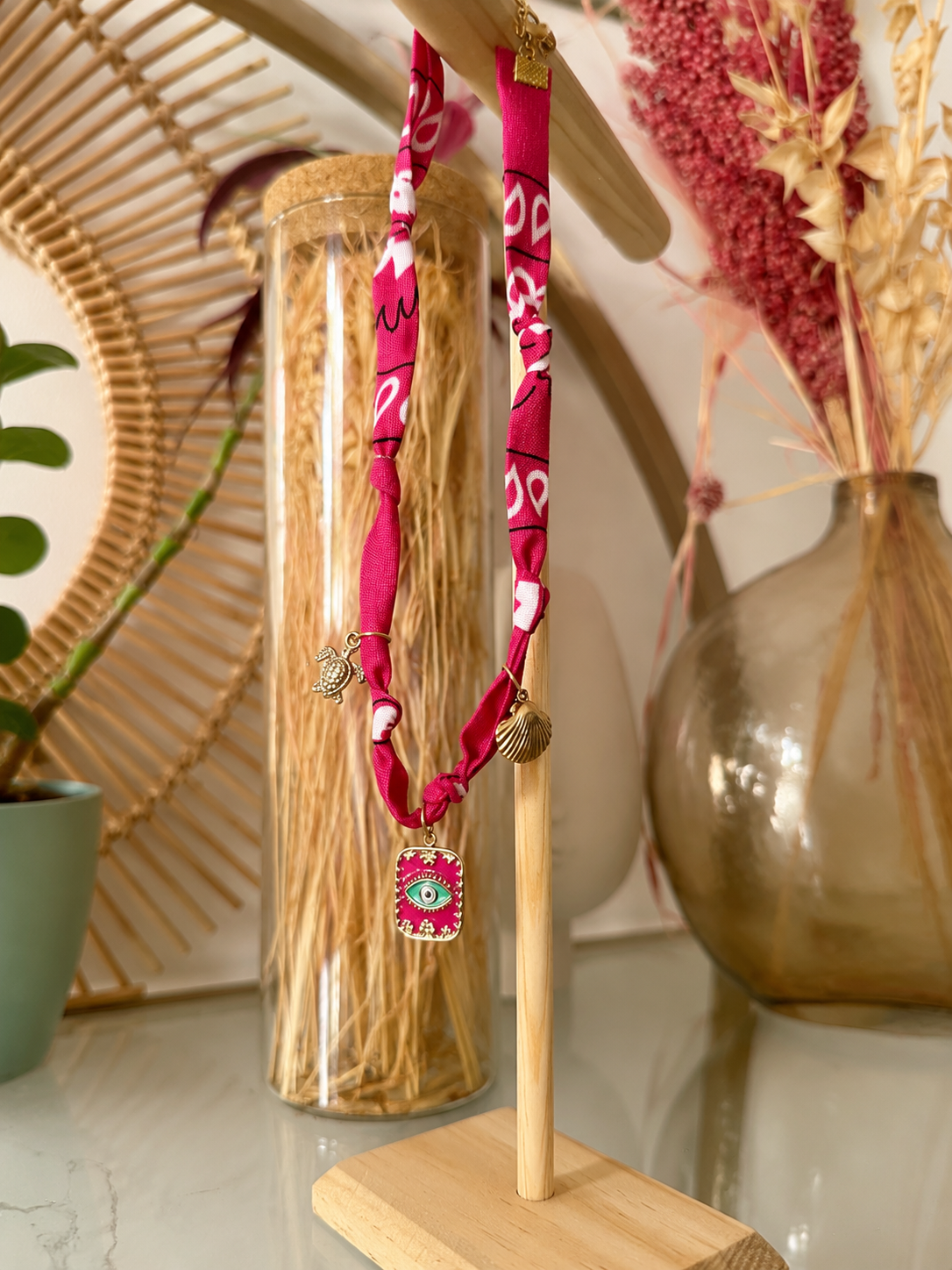 Collier Bandana Sunset Rose