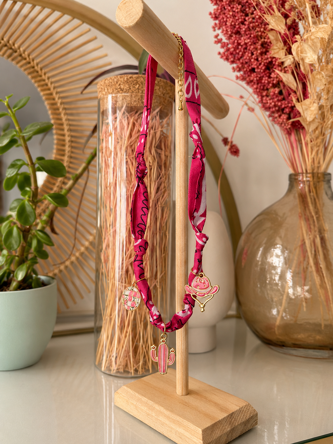 Collier Bandana Sunset Rose