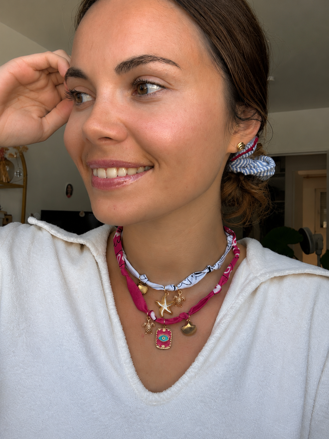 Collier Bandana Sunset Rose
