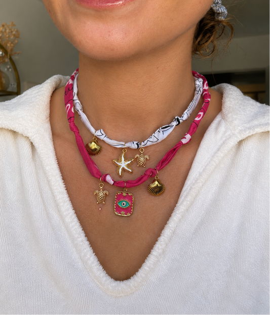 Collier Bandana Sunset Rose