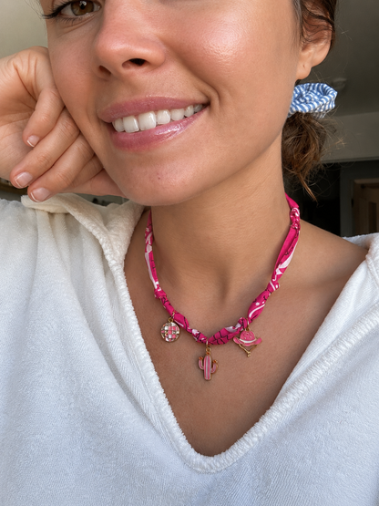 Collier Bandana Sunset Rose
