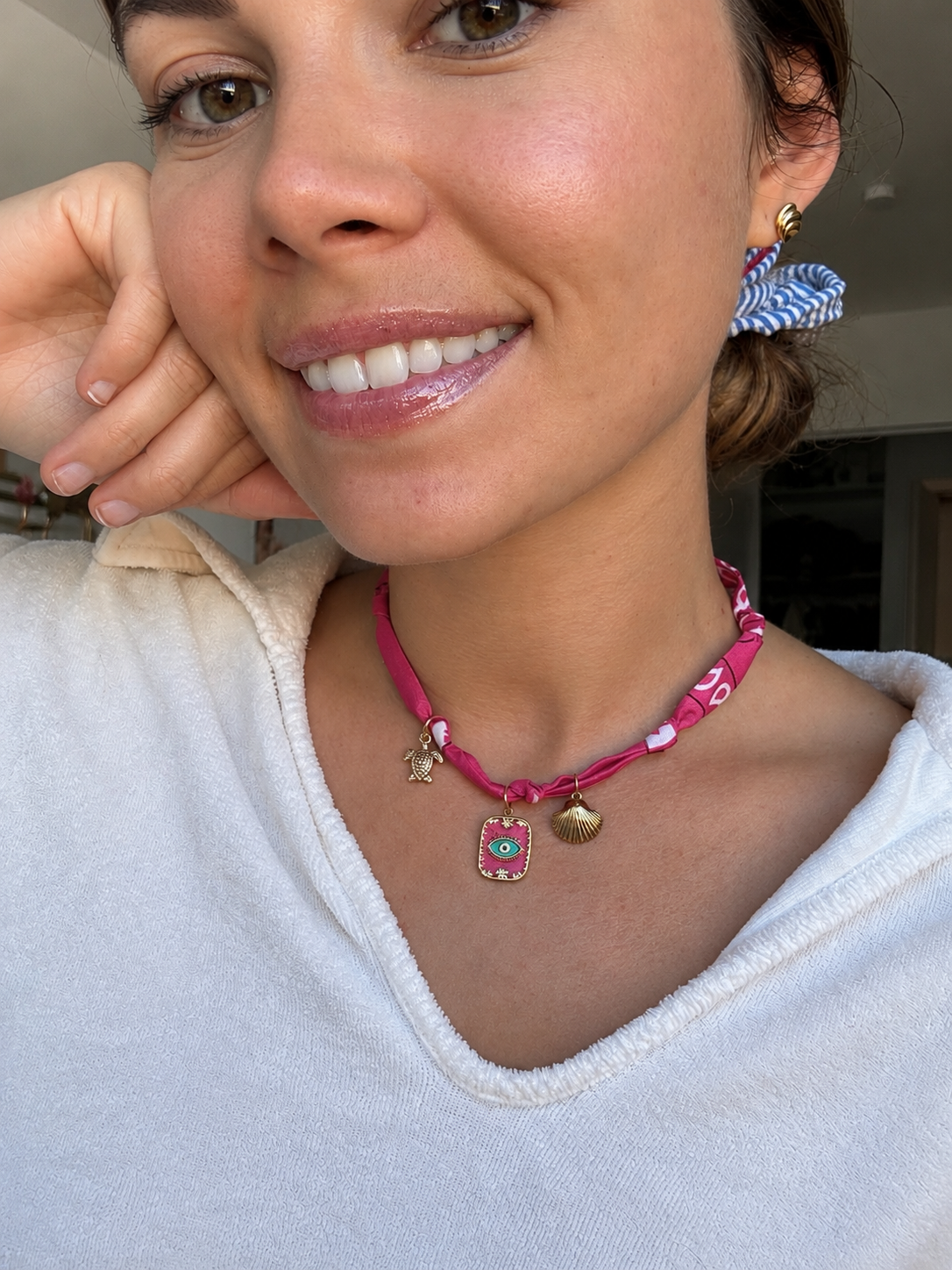 Collier Bandana Sunset Rose
