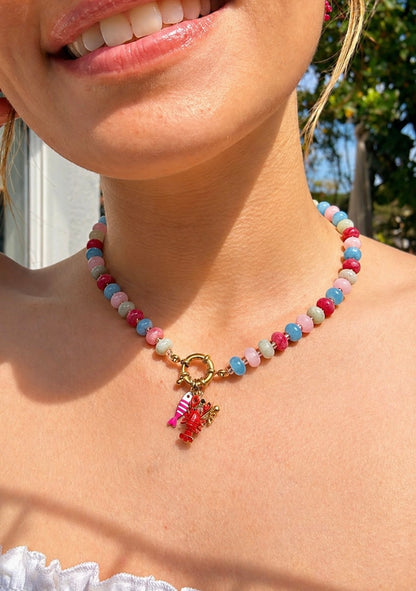 Collier pastel - homard, poisson & crabe