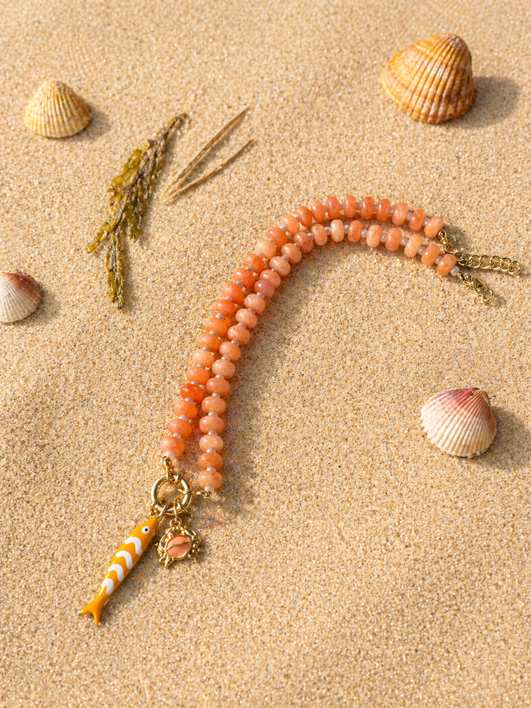 Collier corail - poisson& crabe