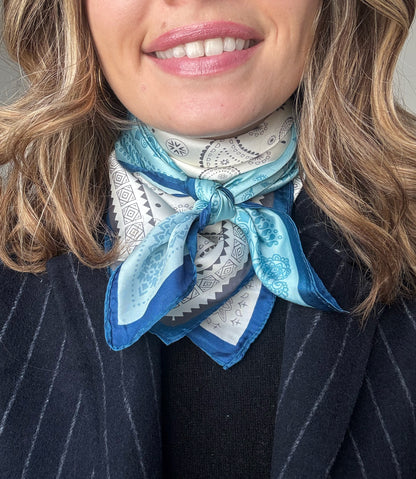 AZURE EDIT - Foulard imprimé bleu