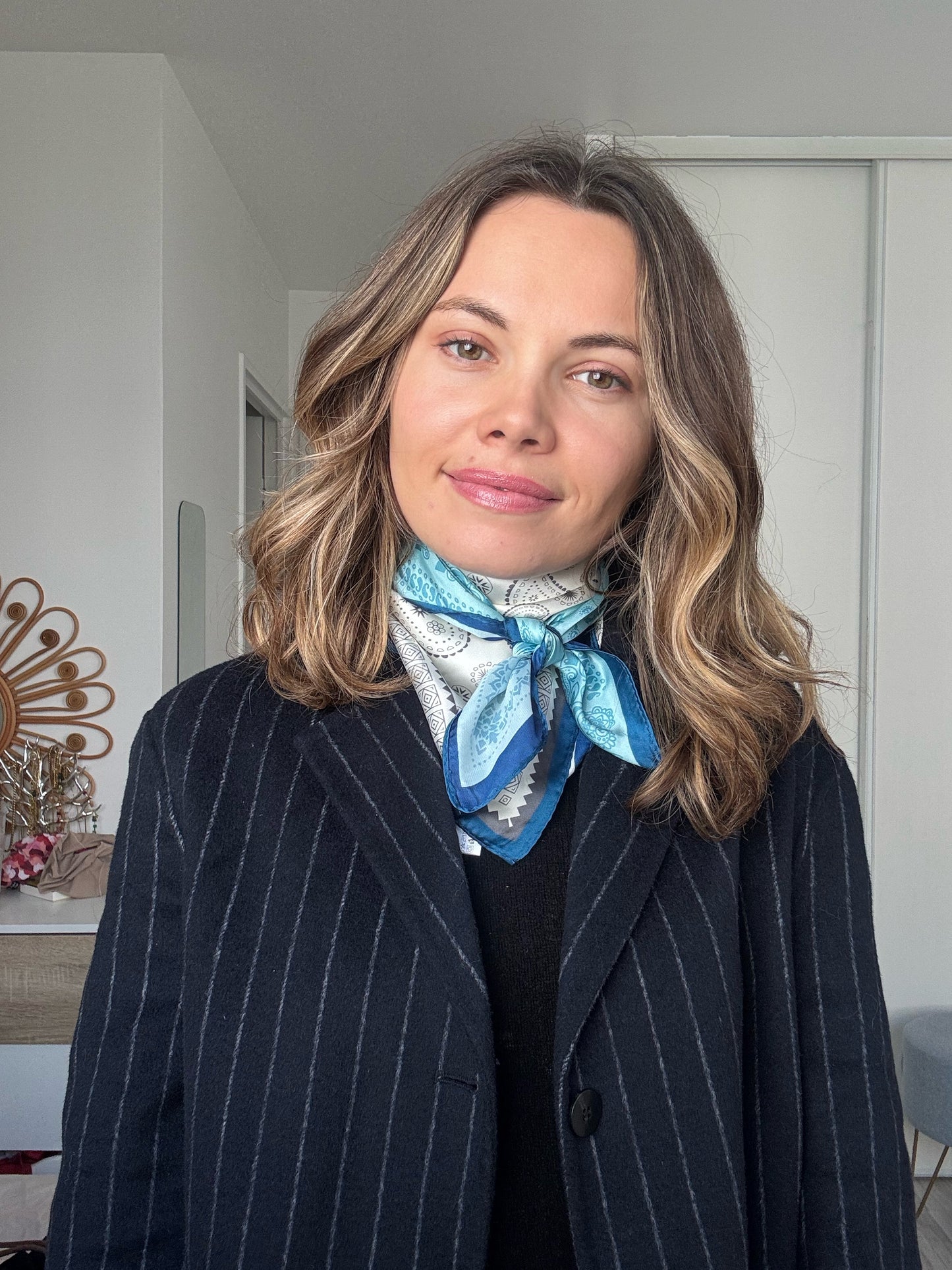 AZURE EDIT - Foulard imprimé bleu