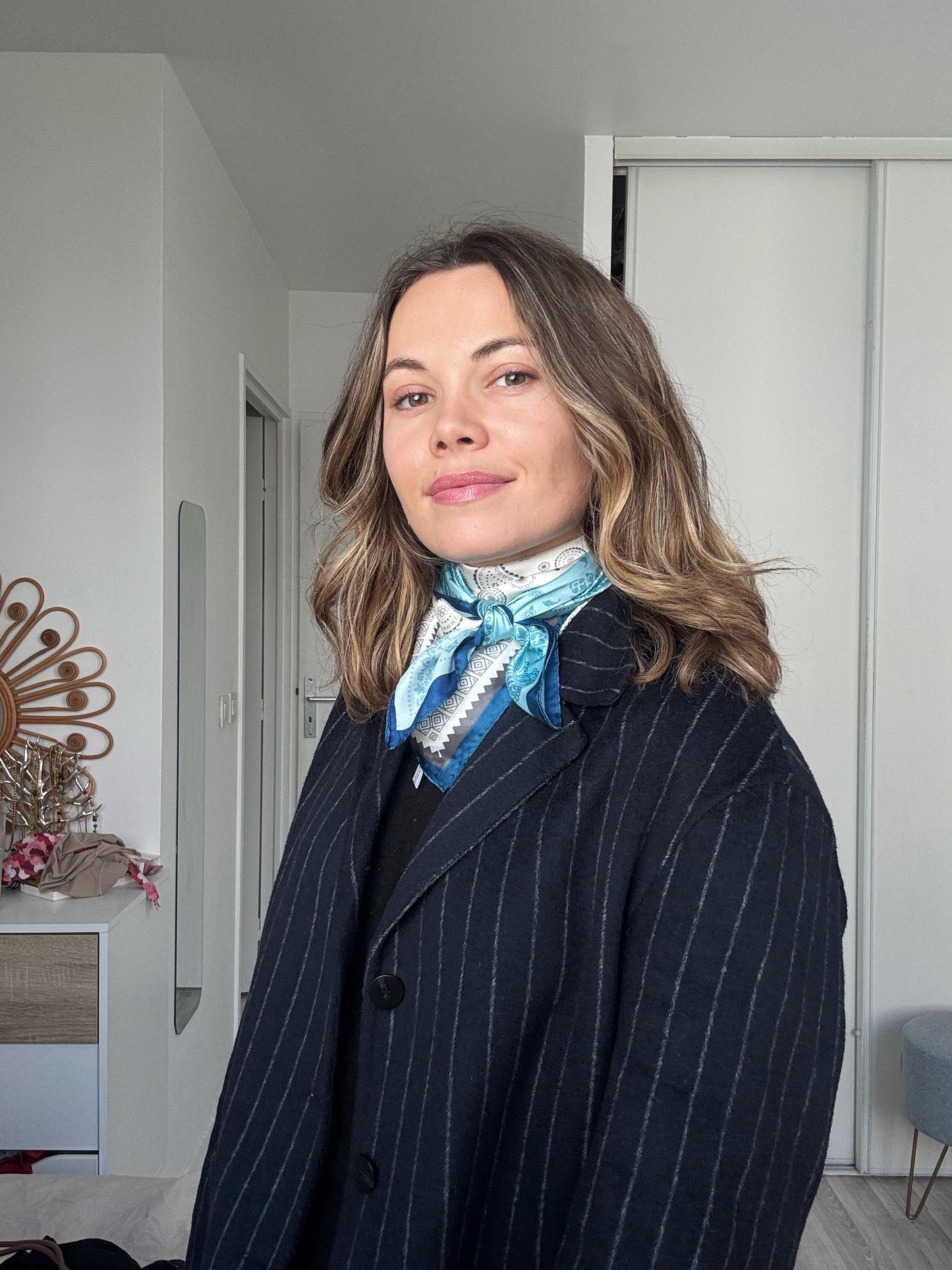 AZURE EDIT - Foulard imprimé bleu