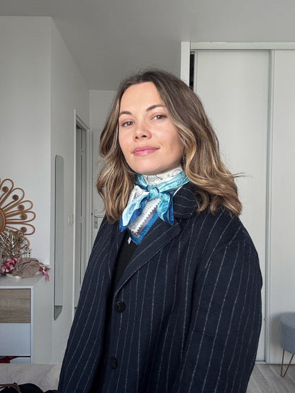 AZURE EDIT - Foulard imprimé bleu