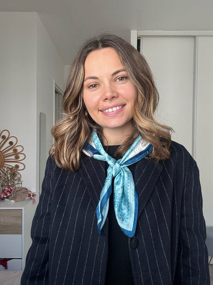 AZURE EDIT - Foulard imprimé bleu