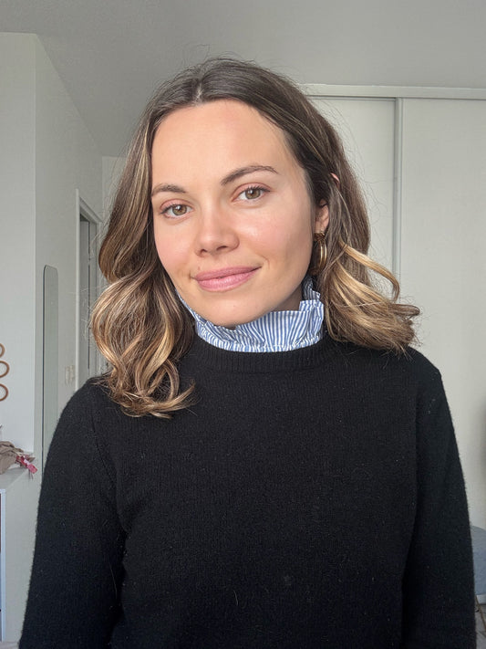 col amovible bleu a rayure